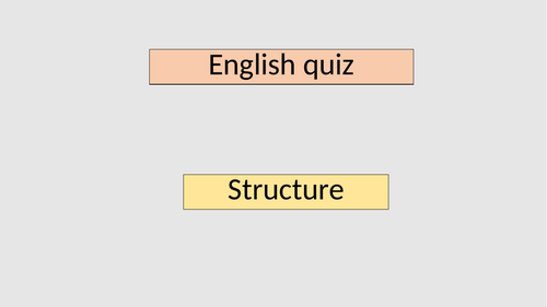 English GCSE Structural Features Quiz