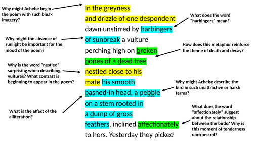 Annotated Vultures by Chinua Achebe