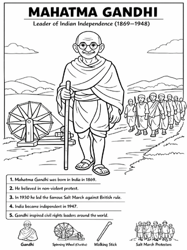 Gandhi coloring page