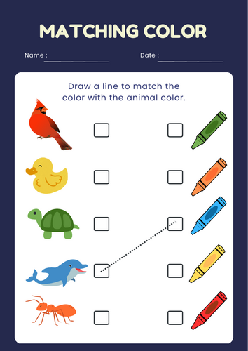 Matching Colors: Animals & Insects Edition
