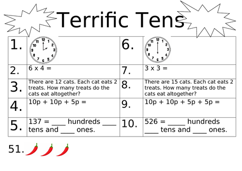 Maths Starters Year 2 Spring
