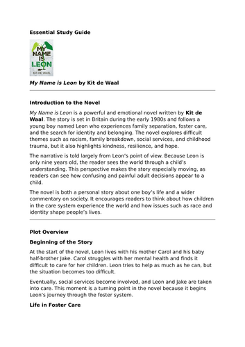 My Name Is Leon by Kit de Waal – Essential GCSE Revision Guide