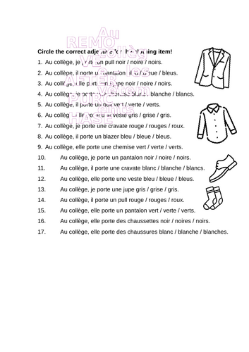 French school clothes reading
