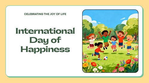 International Day of Happiness Assembly PowerPoint | Kindness & Wellbeing | Primary School (KS1 & KS