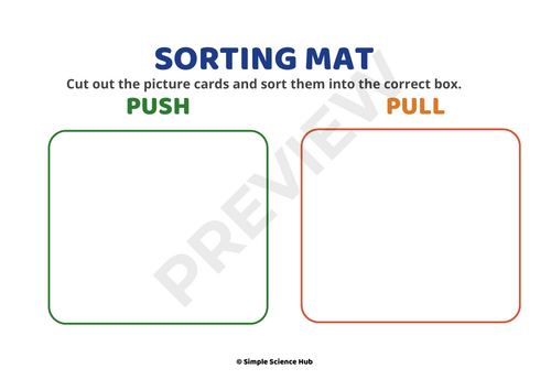 PUSH AND PULL SORTING CENTER ACTIVITY - KINDERGARTEN SCIENCE