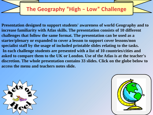 The Geography High Low Challenge