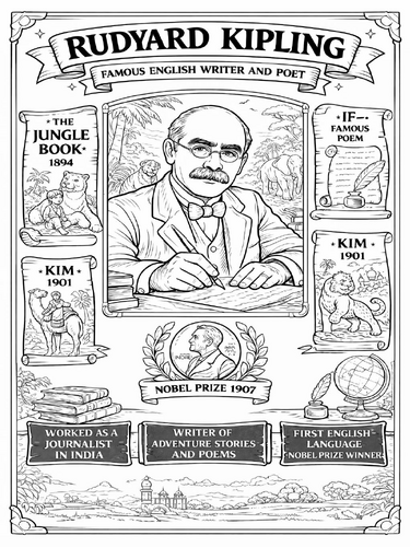 Rudyard Kipling coloring page
