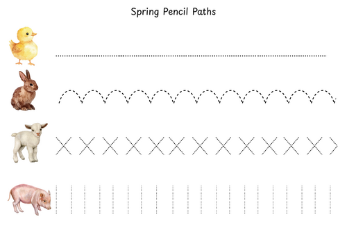 spring pencil paths