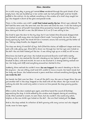 Alma - Reading Comprehension Booklet