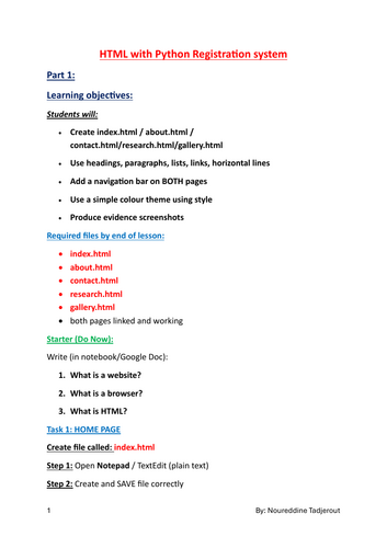 HTML/CSS with Python Registration system for Gr 9/10/11/12 or Yr 10/11/12/13