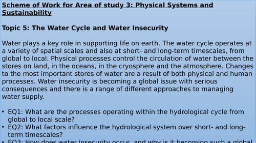 The Water Cycle and Water Insecurity