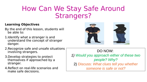 PSHE lesson - How can we stay safe around strangers? STRANGER DANGER