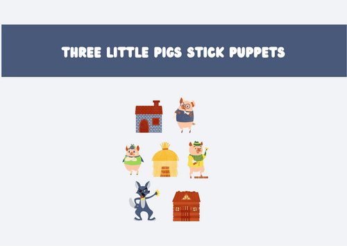 Story/Book The Three Little Pigs: Storytelling Stick Puppets