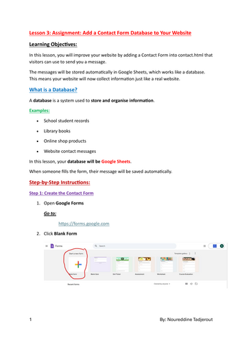 Google Form Step by Step  Add a Contact Form Database to Your Website