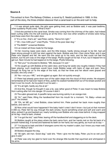 AQA GCSE English Language Paper 1 Practice Paper (2026 Format) – The Railway Children Extract