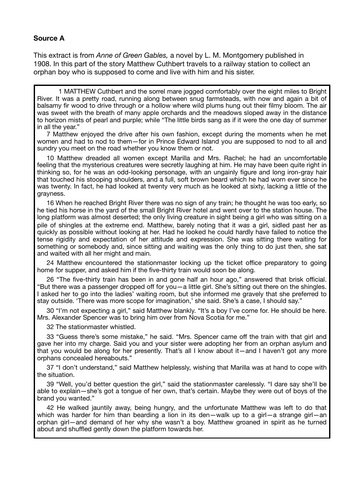 AQA GCSE English Language Paper 1 Practice Paper (2026 Format) – Anne of Green Gables Extract