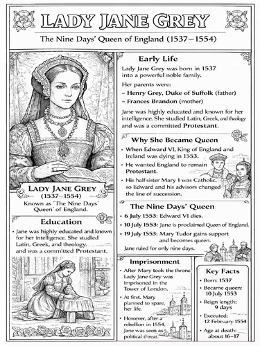 Lady Jane Grey coloring page