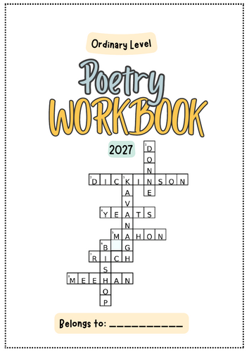 Leaving Certificate Ordinary Level Poetry Pack (2027 Prescribed Poems) – Notes & Student Workbook