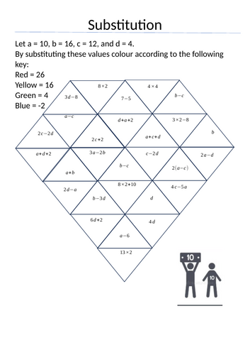 Substitution Colouring Worksheet