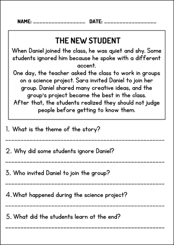 Identifying Theme | Reading Comprehension Passages & Worksheets And Activities