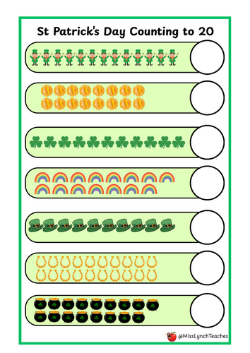 St Patrick's Day Themed Counting to 20
