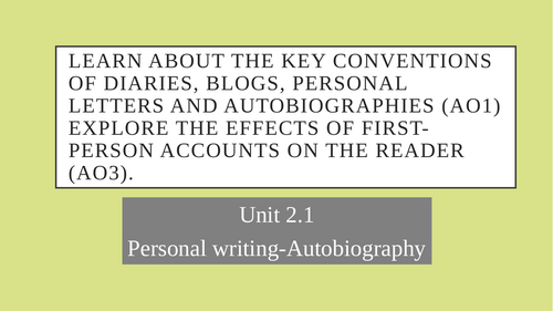 9093 AS Level English Language: Autobiography & Memoirs Revision