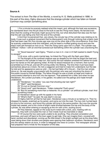 AQA GCSE English Language Paper 1 Practice Paper (2026 Format) – The War of the Worlds