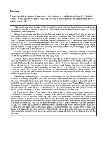 AQA GCSE English Language Paper 1 Practice Paper (2026 Format) - Alice's Adventures in Wonderland