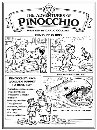 The Adventures of Pinocchio coloring page
