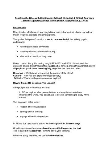 Teaching the Bible with Confidence | KS2–KS3 | Teacher Guide & CPD Resource