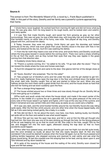 AQA GCSE English Language Paper 1 Practice Paper (2026 Format) - The Wonderful Wizard of Oz Extract