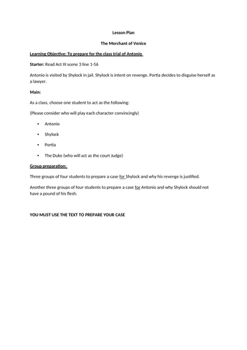 The Merchant of Venice - The Trial of Antonio