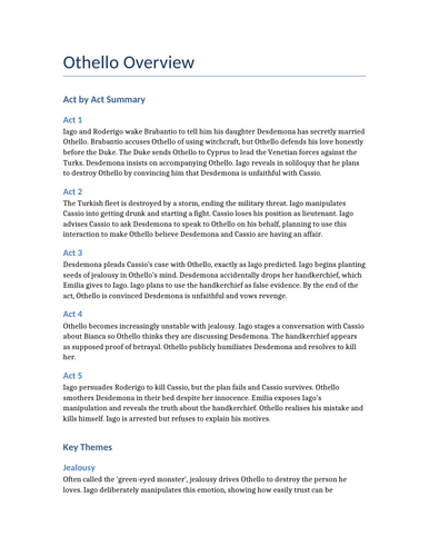 Othello Revision