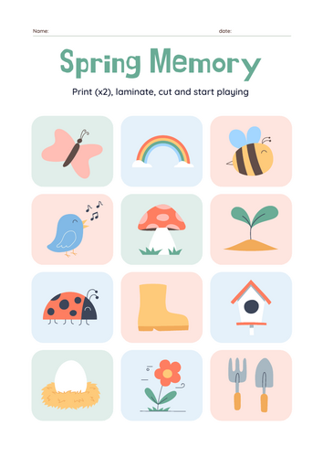 Spring Memory Game
