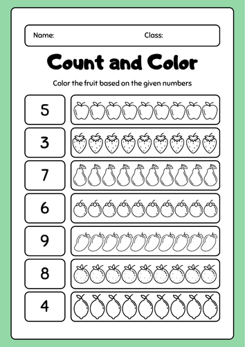 Count and Color: Fruit Fun