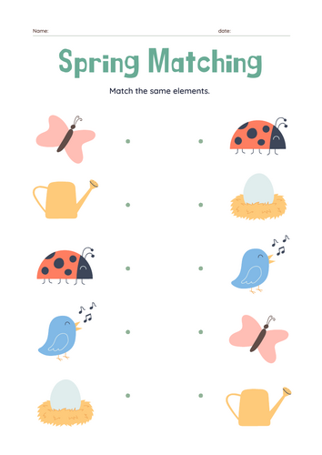 Spring Matching Worksheet
