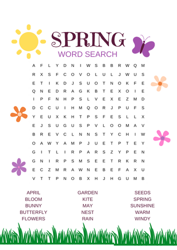 Spring Word Search Challenge