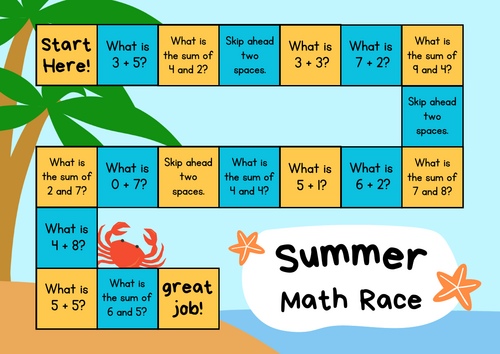 Summer Math Race - Addition and Subtraction within 20