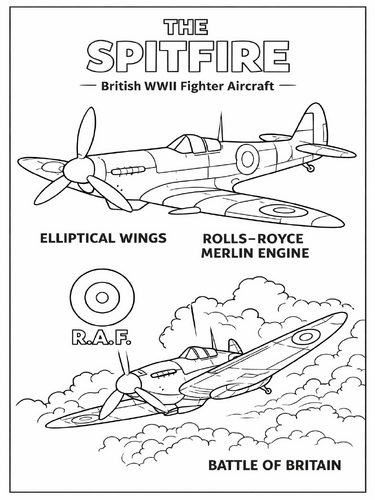 The Supermarine Spitfire coloring page