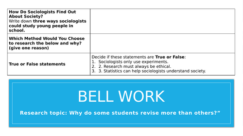 A Level Sociology Methods