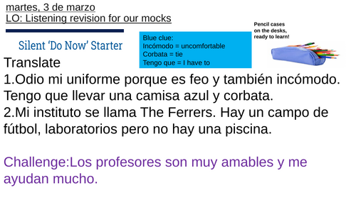 Listening and Reading revision before exams