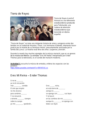 A-Level Spanish AQA Patrimonio Cultural - Mariachi - Música