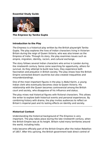 The Empress by Tanika Gupta – Essential GCSE Revision Guide