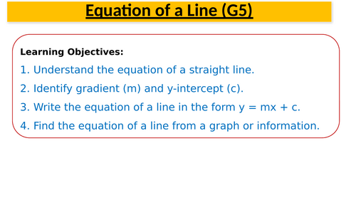 GCSE Maths: Equation of a Line (Grade 5) – Full Lesson