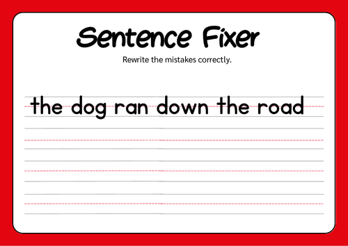 Year 2 Fix the Sentence Cards | KS1 Grammar & Punctuation Editing Activity