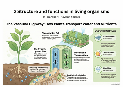 Transport – Flowering Plants and Humans – IGCSE Biology Infographics (Edexcel)