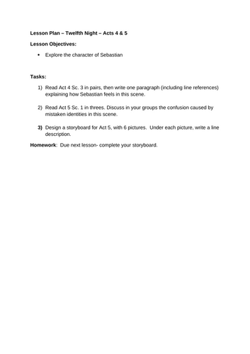 Twelfth Night. Exploring the Character of Sebastian