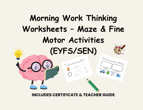 FREE Sample: Morning Work Thinking Skills (EYFS/SEN)
