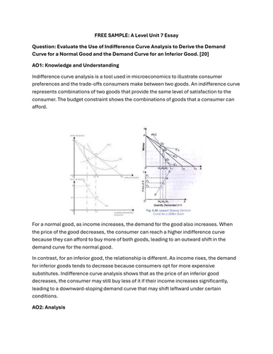 A Level 9708 Unit 7 Essay 20 Marker: Free Sample