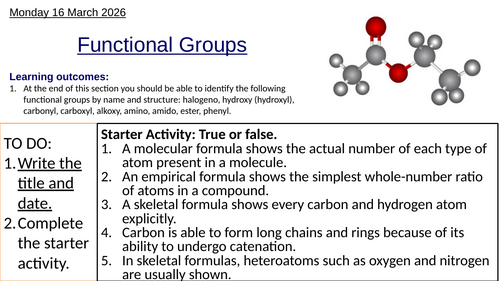 S3.2 Functional Groups (IBDP Chemistry)
